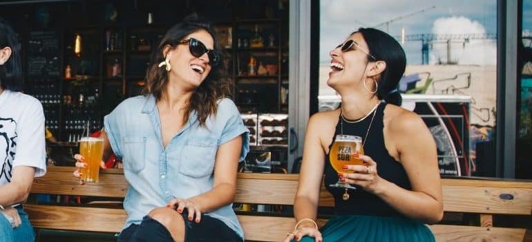 Two female friends spending time together.