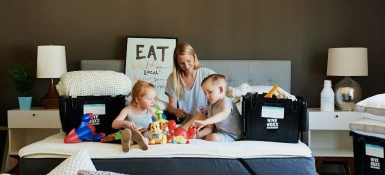 Mom spending time with her kids as they prepare for moving from Durham to Wells.